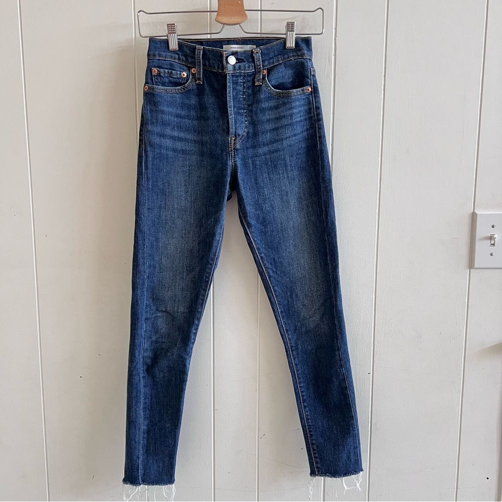 Levi's Wedgie Skinny High Rise Raw Hem Jeans